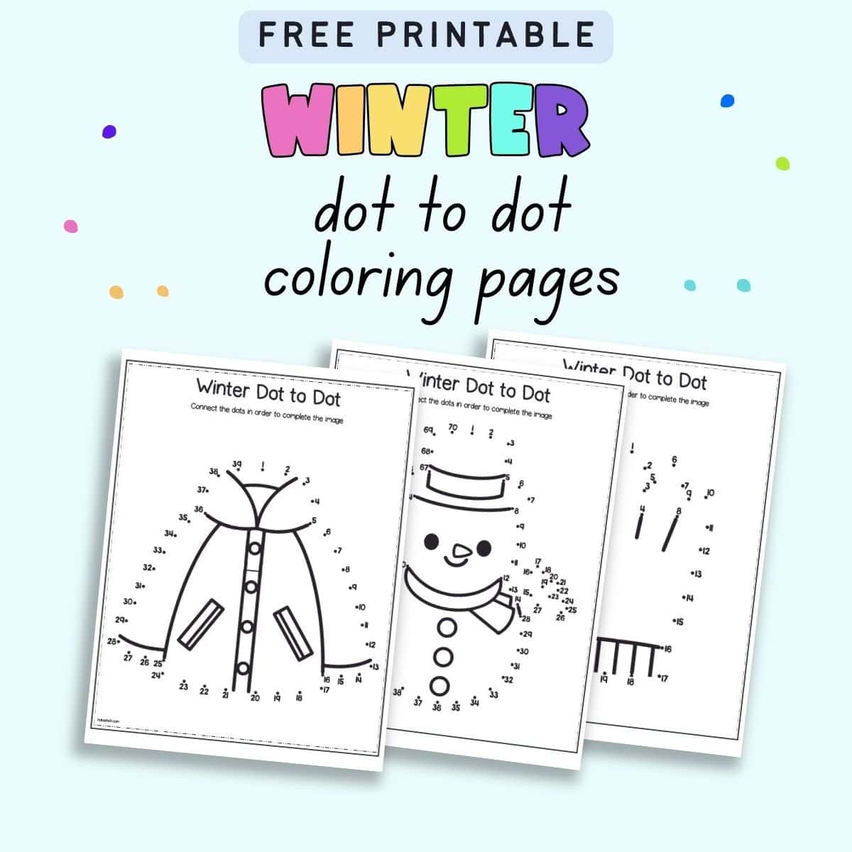 free connect the dots winter printables - the artisan life
